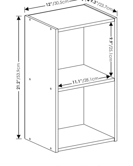 Furinno Luder Bookcase / Book / Storage, 2-Tier Cube, Green/White - LeafyLoom