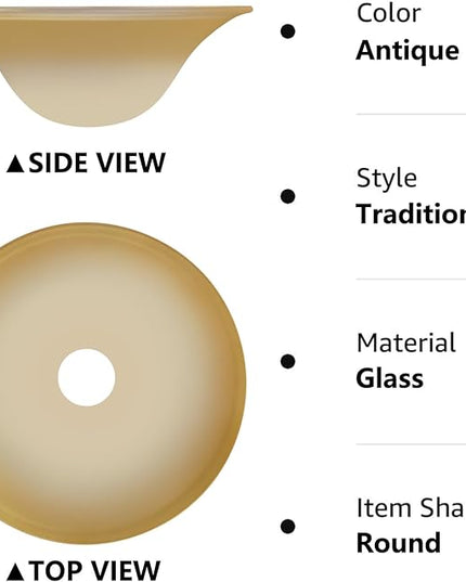Antique Glass Lamp Shade for Floor lamp, Alabaster Torchiere Lamp Shade Replacement, Floor Lamp Replacement Parts (Antique, 12'') - LeafyLoom