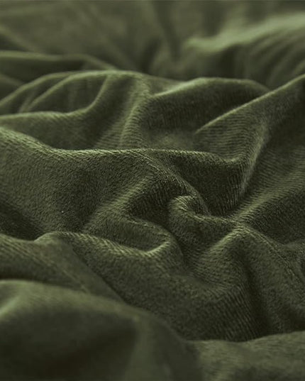 Wellboo Olive Green Velvet Comforter Sets Twin Size Fluffy Army Green Bedding Comforters Soft Women Men Solid Dark Green Flannel Quilt Modern Blackish Green Sherpa Bed Puffy Military Green Blankets - LeafyLoom