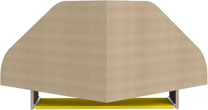 Manhattan Comfort Bradley Mid Century Modern Home Office Floating Corner Desk with Keyboard Shelf, 43.98", Rustic Brown/Yellow - LeafyLoom