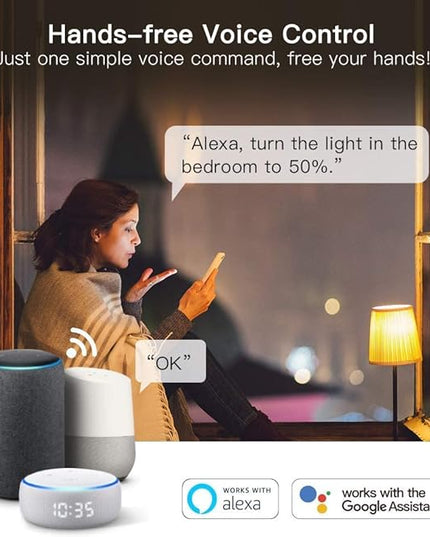 TREATLIFE Smart Light Bulbs, 2.4GHz WiFi LED Light Bulb, Dimmable Smart Bulb Compatible with Alexa, Google Home, SmartThings, UL Certified Warm White& Cool White(2700K-6500K), 800LM, E26, A19, 9W TREATLIFE