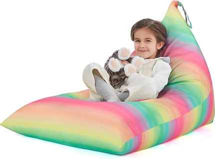 Nobildonna Stuffed Animal Storage Bean Bag for Kids (No Filler), Extra Large 250L Bean Bag Chair Cover Only, Washable Beanbag Without Filling Soft Premium Canvas Stuffable Bean Bag Cover (Stripes) - LeafyLoom