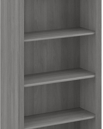 Bush Furniture Saratoga Tall 5 Shelf Bookcase in Modern Gray - LeafyLoom
