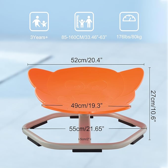 Kids Spinning Chair Sensory Swivel Chair Elephant Sit and Spin Chair Toys Autism ADHD Swivel Chair Spinning Seat for Ages 3-12 Promote Balance Physical Coordination Sensory Room Items - LeafyLoom