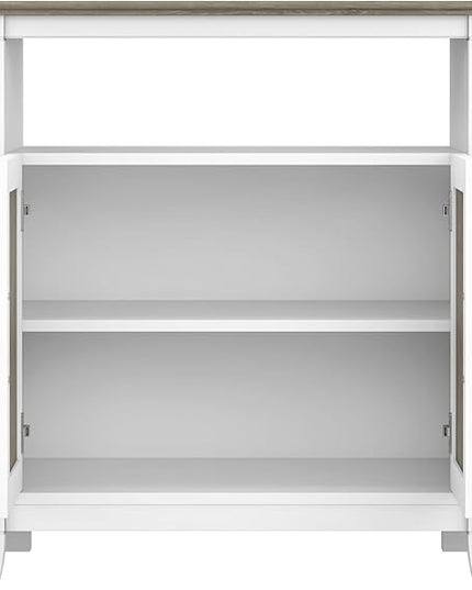 Bush KWV160G2W-03 Key West Tall TV Stand, Shiplap Gray/Pure White, Screens up to 65-Inch - LeafyLoom