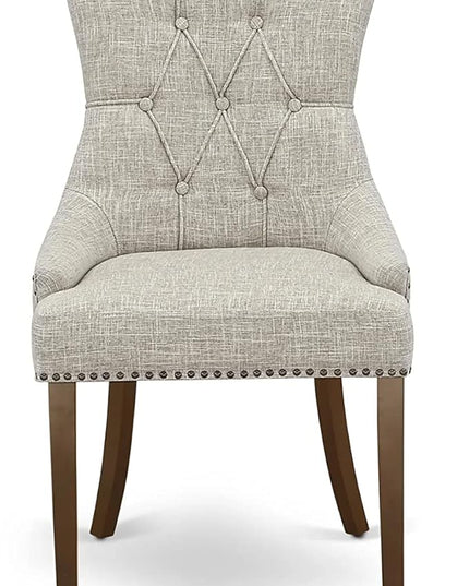 East West Furniture NOFR3-MAH-05 Norfolk 3 Piece Kitchen Set Contains a Rectangle Dining Room Table with Butterfly Leaf and 2 Doeskin Linen Fabric Parsons Chairs, 32x54 Inch - LeafyLoom