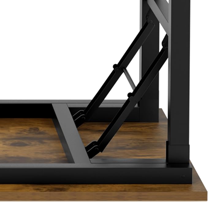 Need Home Office Desk Large Computer Desk 60 inch Sturdy Table Foldable Desk Gaming Computer Table No Assembly Required, Rustic Brown&Black Frame AC5FB(152.4 * 60) - LeafyLoom