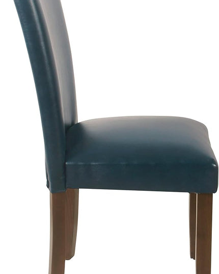 HomePop Parsons Classic Dining Chairs, Pack of 2, Dark Blue Faux Leather (Set of 2) - LeafyLoom