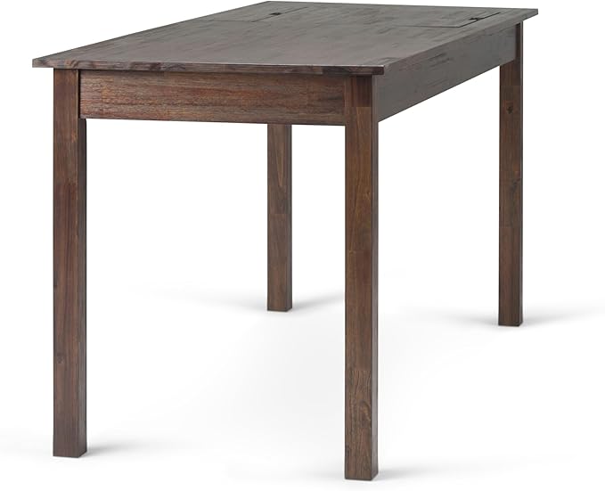 SIMPLIHOME Monroe SOLID WOOD Rustic 60 inch Home Office Desk, Writing Table, Workstation, Study Table Furniture in Distressed Charcoal Brown - LeafyLoom