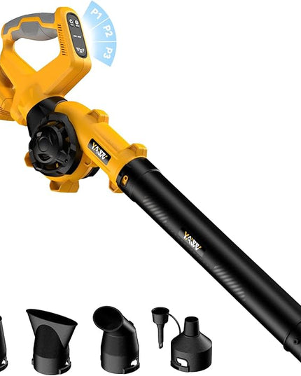Leaf Blower, Cordless Leaf Blower for De-Walt 20V Battery, 3 Speed Modes Up to 200MPH, 270° Rotatable Electric Leaf Blower with 4 Blowing Nozzles for Lawn Care and Yard(Battery Not Included) - LeafyLoom