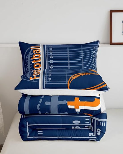Feelyou Football Bedding Set Full Size Rugby Sports Comforter Set for Kids Boys Girls Decor Soccer Ball Game Comforter Microfiber American Football Duvet Set Bedroom Quilt Set - LeafyLoom