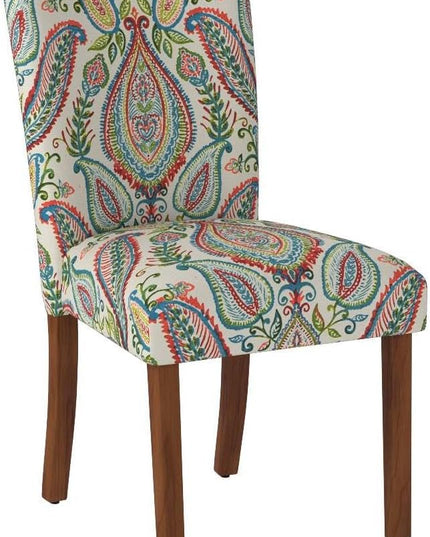 HomePop Parsons Classic Upholstered Accent Dining Chair, Set of 2, Colorful Paisley - LeafyLoom