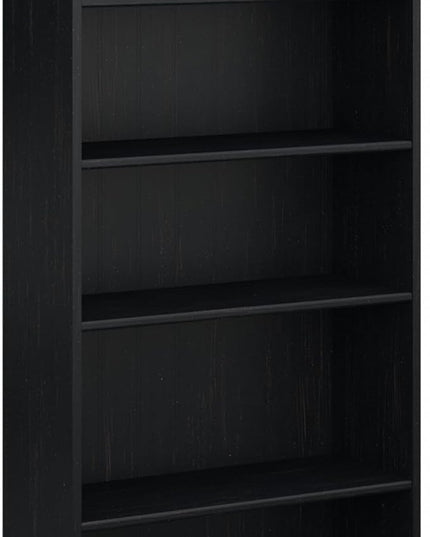 Bush Furniture Fairview Tall 5 Shelf Bookcase in Antique Black - LeafyLoom