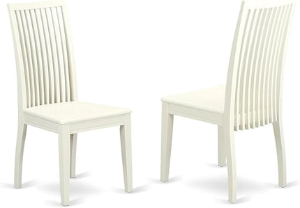 East West Furniture BOIP5-LWH-W Boston 5 Piece Kitchen Set for 4 Includes a Round Table and 4 Dining Room Chairs, Linen White, 42x42 Inch - LeafyLoom