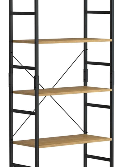 NUMENN 5 Tier Bookshelf, Tall Bookcase Shelf Storage Organizer, Modern Book Shelf for Bedroom, Living Room and Home Office, Natural - LeafyLoom