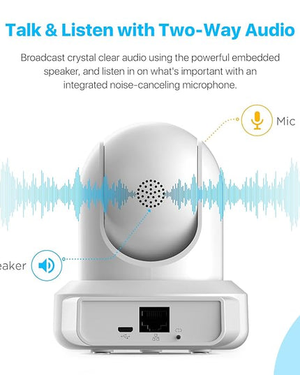 Amcrest 4MP ProHD Indoor WiFi, Security IP Camera with Pan/Tilt, Two-Way Audio, Night Vision, Remote Viewing, 4-Megapixel @30FPS, Wide 90° FOV, IP4M-1041W (White) Amcrest