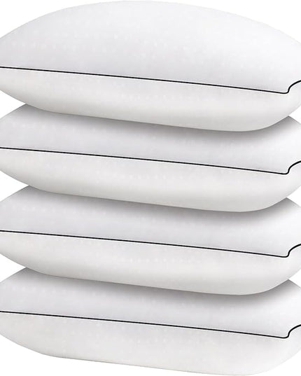 HIMOON Bed Pillows for Sleeping 4 pack,King Size Cooling Pillows Set of 4,Top-end Microfiber Cover for Side Stomach Back Sleepers - LeafyLoom