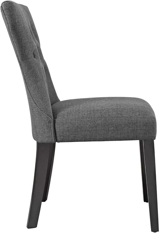 Modway Silhouette Modern Tufted Upholstered Fabric Parsons Two Dining Chairs in Gray - LeafyLoom