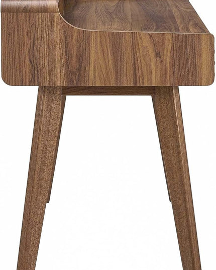 Modway Render Mid-Century Modern Writing Desk in Walnut - LeafyLoom