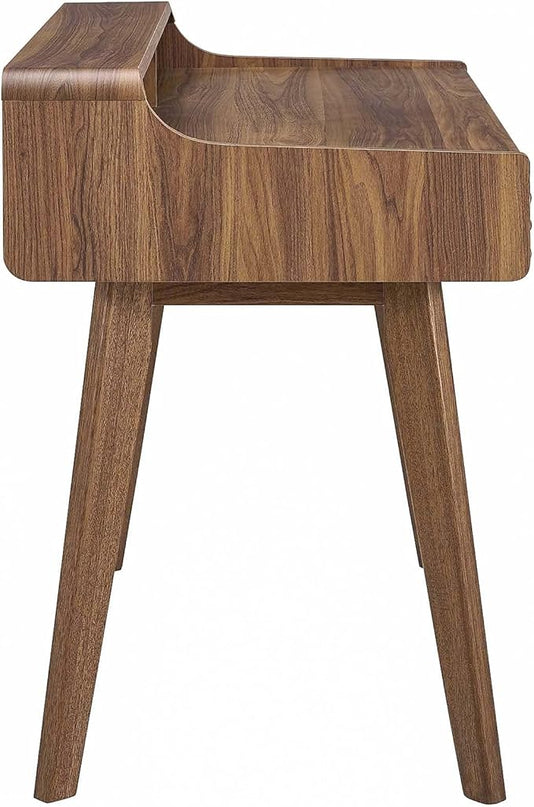 Modway Render Mid-Century Modern Writing Desk in Walnut - LeafyLoom