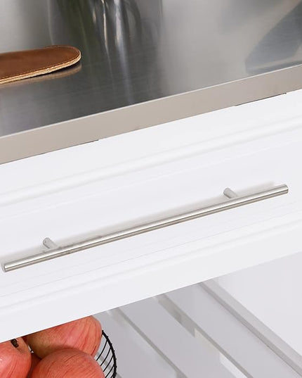 HOMCOM Kitchen Island Rolling Utility Trolley Cart with 2 Drawers Stainless Steel Top - White - LeafyLoom