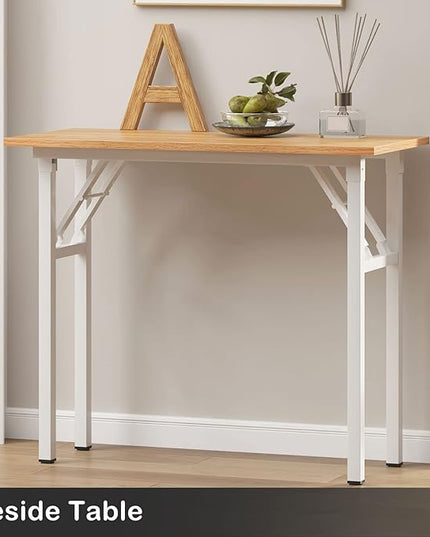 Need Small Desk 31 1/2" No Assembly Foldable Writing Table,Sturdy and Heavy Duty Folding Computer Desks for Small Space/Home Office/Dormitory AC5BW(80 * 40) - LeafyLoom