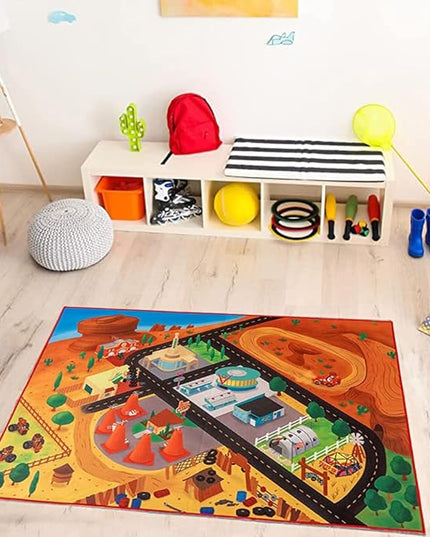 Gertmenian Disney Pixar Cars Interactive Rug Set Includes 3x Cars feat. Lightning McQueen, Mater, and Cruz Suitable for Classroom, Nursery, Bedroom, or Play Area 40x54in Medium, 32501 - LeafyLoom