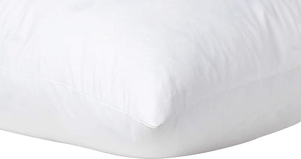L' COZEE 100% Cotton Cover, Feather & Down Pillow, Best use for Decorative Pillows & for Firm Sleepers, White, Size (18x18) - LeafyLoom