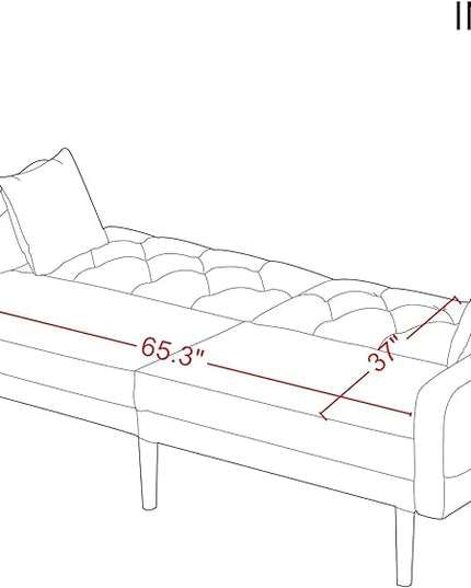 Mid-Century Modern Tufted Loveseat Sofa Living Room Furniture Sets Adjusting Backrest Small Comfy Couch for Bedroom Apartment,Home Office,Pink Sofá - LeafyLoom