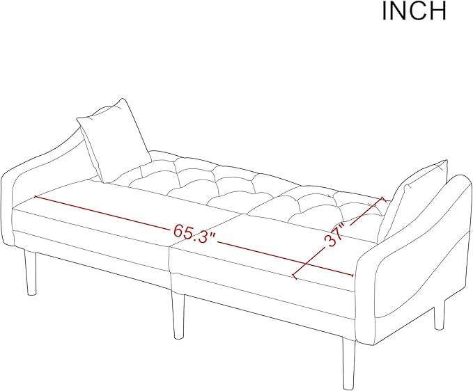 Mid-Century Modern Tufted Loveseat Sofa Living Room Furniture Sets Adjusting Backrest Small Comfy Couch for Bedroom Apartment,Home Office,Pink Sofá - LeafyLoom