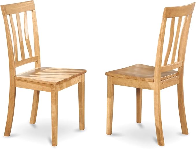 East West Furniture OXAN3-OAK-W Oxford 3 Piece Kitchen Set for Small Spaces Contains a Square Table and 2 Dining Room Chairs, 36x36 Inch - LeafyLoom