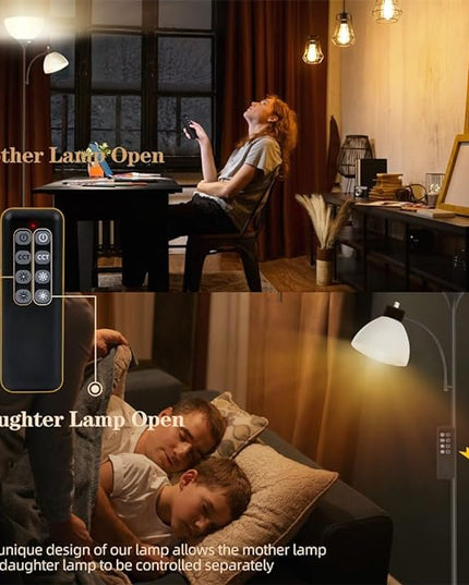 Led Floor Lamp, Super Bright 11W+7W 2100LM Torchiere Floor Lamps for Living Room, Stepless Adjustable 3000K-6000K Temperatures with Remote Control for Bedroom - LeafyLoom