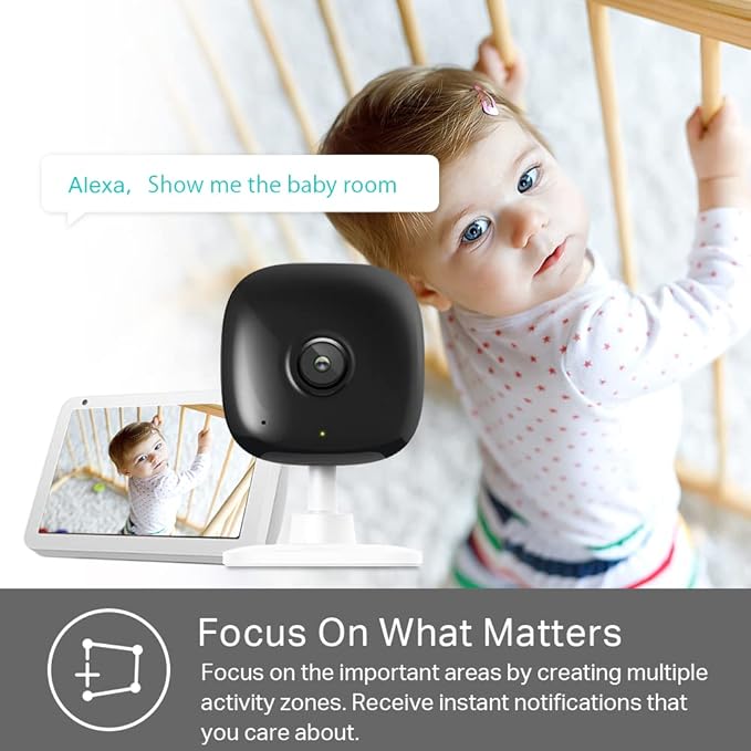 Kasa Smart 2K QHD Indoor Security Camera, Person/Baby Crying/Motion Detection, 2-Way Audio, 30Ft. Night Vision, Cloud/SD Card Storage(Up to 256 GB), Works with Alexa & Google Home (KC400) KasaSmartbyTP-Link
