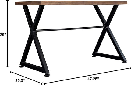 AC Pacific Nova Modern Industrial Home Office Computer and Working Desk Table, Brown/Midnight - LeafyLoom