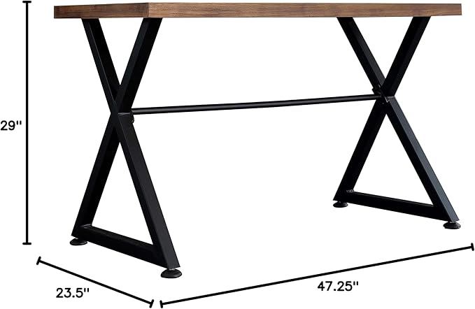 AC Pacific Nova Modern Industrial Home Office Computer and Working Desk Table, Brown/Midnight - LeafyLoom