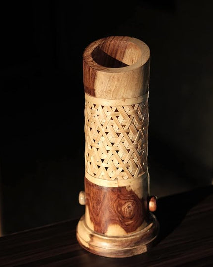 Bamboo and Wooden Table Lamp (Brown) Pack of 1 - LeafyLoom