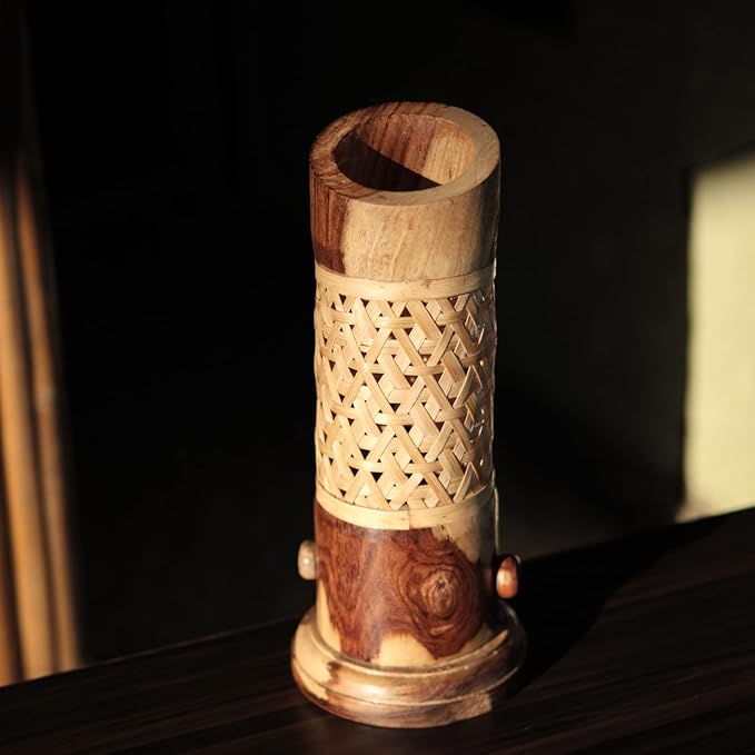 Bamboo and Wooden Table Lamp (Brown) Pack of 1 - LeafyLoom