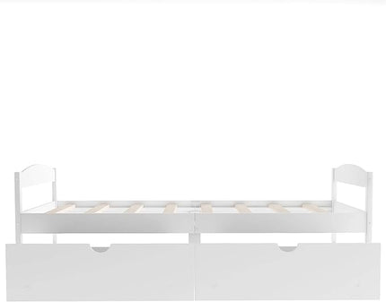 Merax Multifunctional Wood Daybed with Drawers Sofa Storage Bed with Headboard/Space Saving/No Box Spring Needed White - LeafyLoom