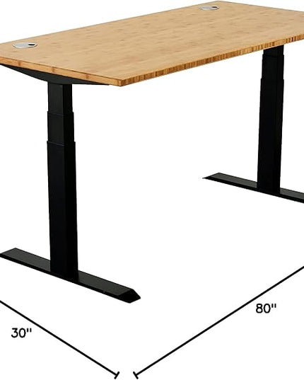 VWINDESK 80 x 30 x 1 Inch 100% Solid Bamboo Desk Table Top Only,for Standing Desk Home Office Desk with 80mm grommets(Right Angle) - LeafyLoom