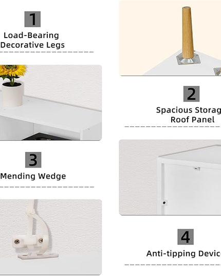 YAHARBO White Bookshelf,3 Tier Book Shelf with Legs, 7 Cube Minimalist Bookcase,Storage Organizer Shelves Display Bookcases for Bedroom,Living Room - LeafyLoom