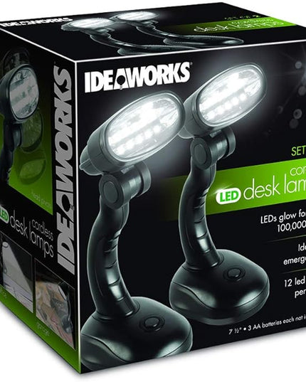 IdeaWorks ZB6173BLK Black S/2 LED Desk Lamps-Matte - LeafyLoom