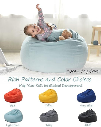YuppieLife Stuffed Animals Bean Bag Chair Cover Candy-Colored Bean Bag（Just Cover, No filling）/Extra Large Stuff 'n Sit Organization/Toy Storage Bag/Kids Toys Organizer（38'',Mint Green） - LeafyLoom