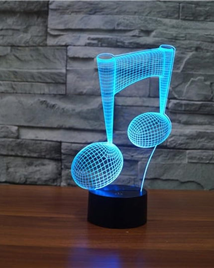3D Musical Music Note Night Light Remote Control Touch Switch 16 Color Change LED Table Desk Lamp Home Decoration Toy Birhday Xmas Kid Children Gift - LeafyLoom