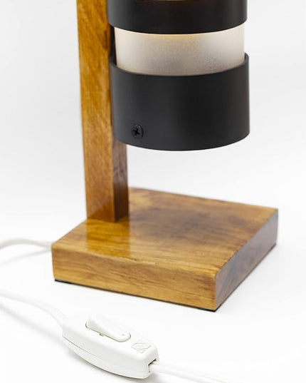 Desk Lamp for Bedside Table with 1 Watt Yellow LED Bulb, Decorative Handmade Nigthstand Lamp for Bedroom, Living Room, Kids Room or College Dorm. Warm Light to Decorate Romantic Spaces - LeafyLoom