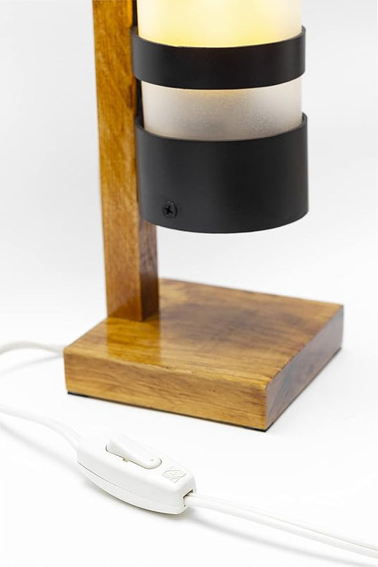 Desk Lamp for Bedside Table with 1 Watt Yellow LED Bulb, Decorative Handmade Nigthstand Lamp for Bedroom, Living Room, Kids Room or College Dorm. Warm Light to Decorate Romantic Spaces - LeafyLoom