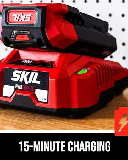 SKIL PWR CORE 40 Brushless 40V 530 CFM Cordless Leaf Blower Kit, Variable Speed with Power Boost, Includes 2.5Ah Battery and Auto PWR Jump Charger- BL4713C-11 - LeafyLoom