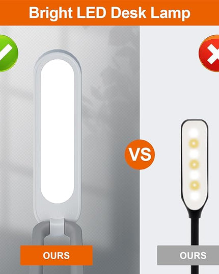 LED Desk Lamp for Office Home & Battery Operated Lamp Rechargeable Lamp Foldable & Portable Light, LED Desk Light Strip, 3 Brightness Dimmable Small Desk Lamp Wireless Reading Lamp - LeafyLoom