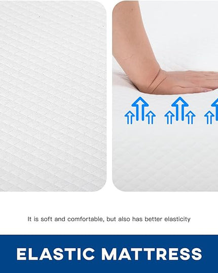 6/8/10/12 inch Gel Memory Foam Mattress for Cool Sleep & Pressure Relief, Medium Firm Mattresses CertiPUR-US Certified/Bed-in-a-Box/Pressure Relieving (10 in, Full) White - LeafyLoom