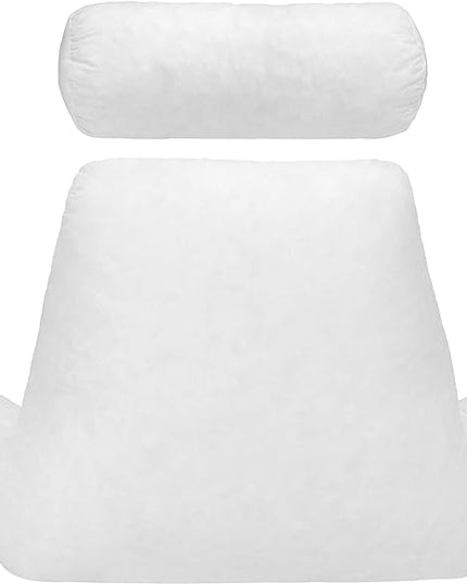 XXL Husband Pillow Insert Shell ONLY - Gel Fiber-fill Stuffed Shell Bedrest Pillow Replacement Shell - No Cover - Bed Rest Gel Fiber-fill Shell for Reading Pillow - Pillow & Neckroll Shell with Zipper - LeafyLoom