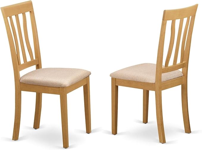 East West Furniture OXAN3-OAK-C Oxford 3 Piece Set for Small Spaces Contains a Square Dining Room Table and 2 Linen Fabric Upholstered Chairs, 36x36 Inch - LeafyLoom